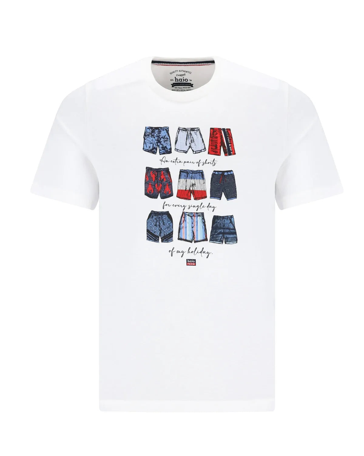 Rundhals-T-Shirt mit Frontprint in reiner Baumwolle - Hajo Mode