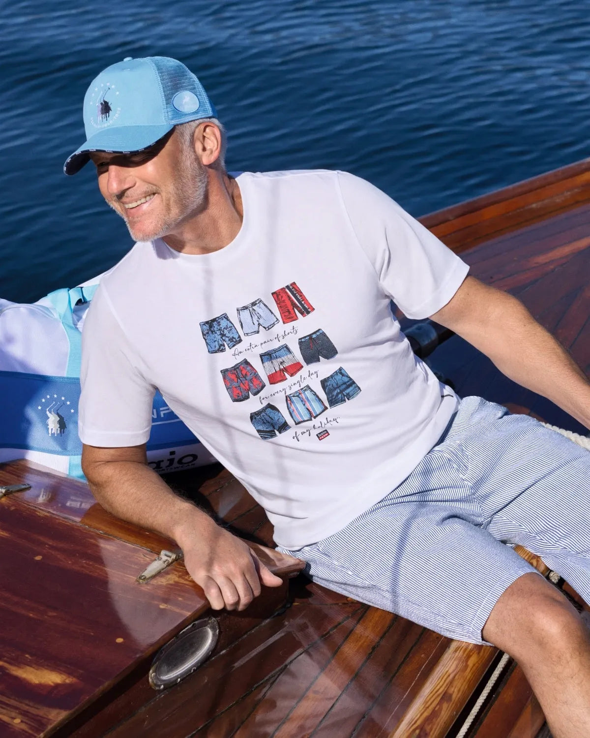 Rundhals-T-Shirt mit Frontprint in reiner Baumwolle - Hajo Mode