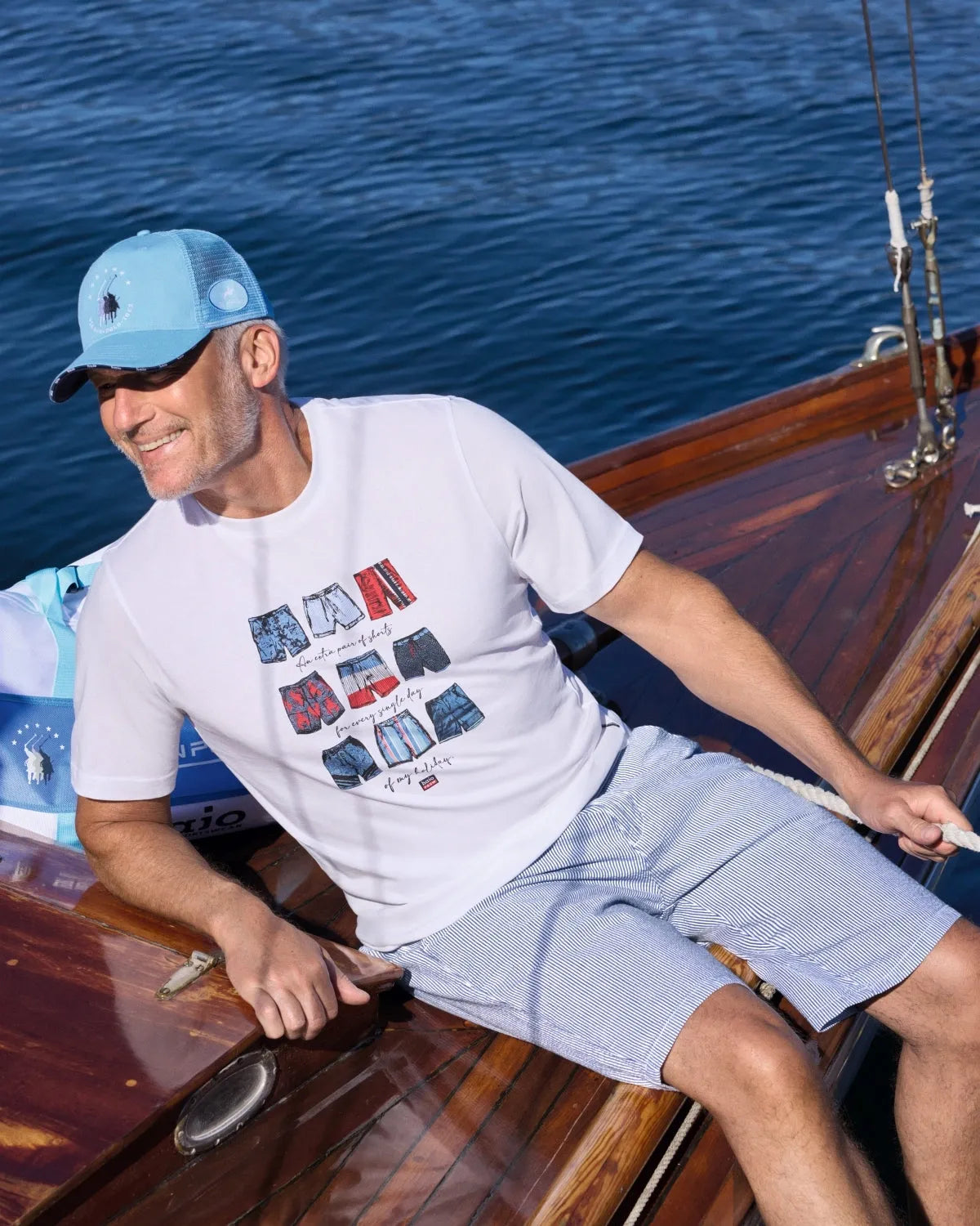 Seersucker-Bermuda in maritimen Style - Hajo Mode