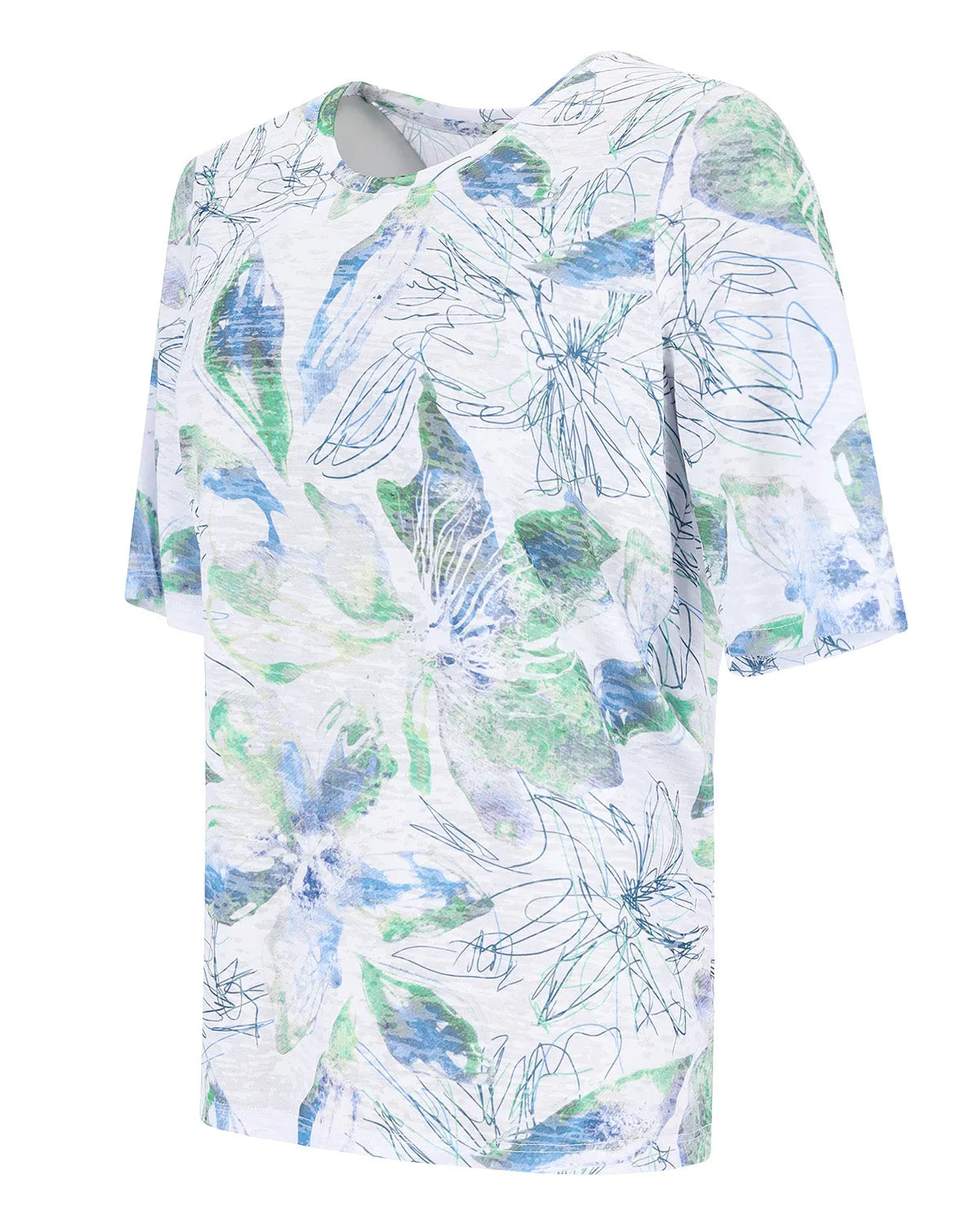 Shirt 1/2 Arm mit Ajourprint - 19786-990-38 - Hajo Mode