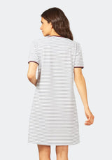 Sleepshirt Klima-Komfort® mit Ringel- und Floramuster - 45575-237-36/38 - Hajo Mode