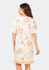 Sleepshirt mit Blätterdruck - 45599-318-36/38 - Hajo Mode
