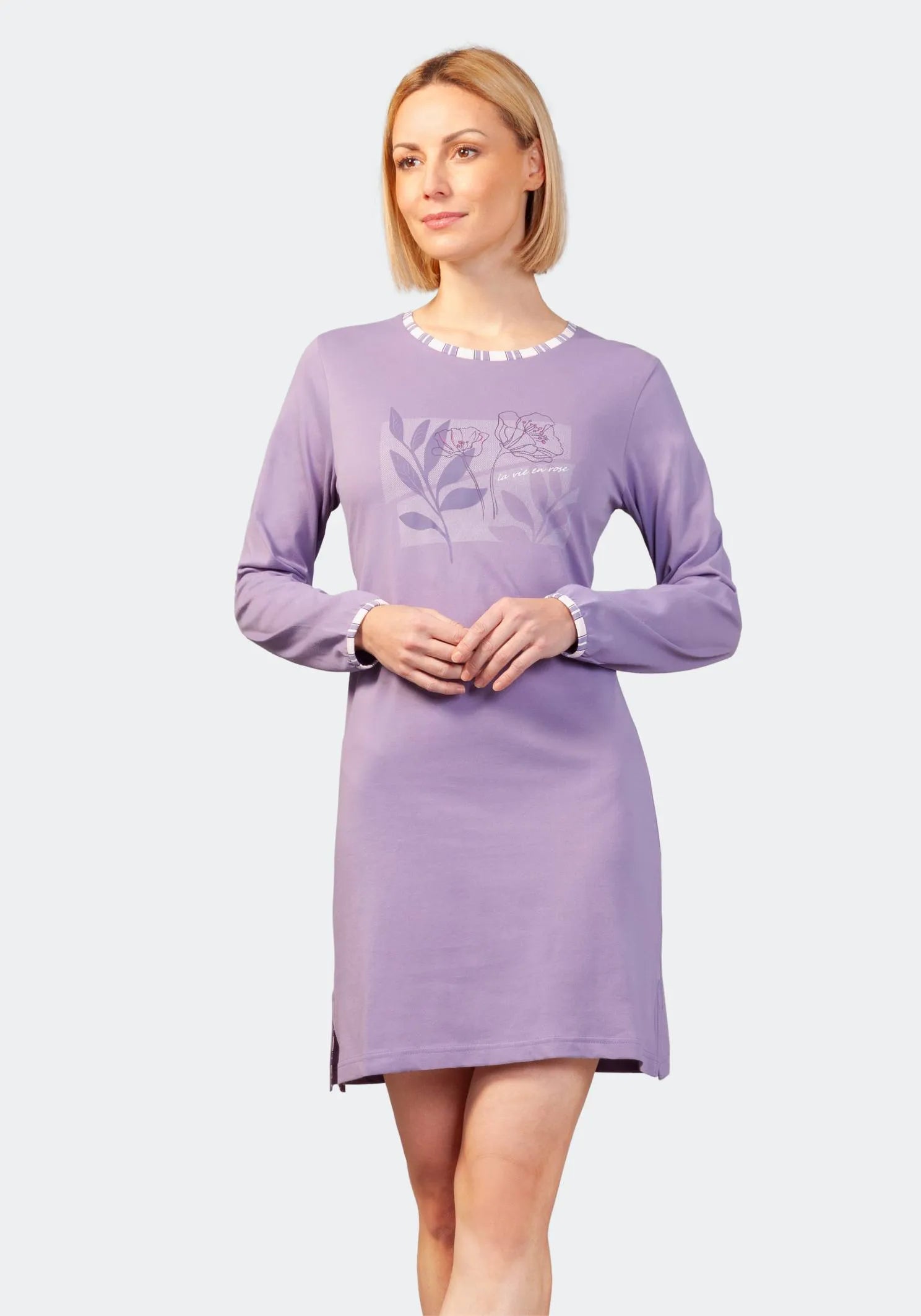 Sleepshirt mit Bündchen 95 cm Klima-Komfort - 46142-733-36/38 - Hajo Mode
