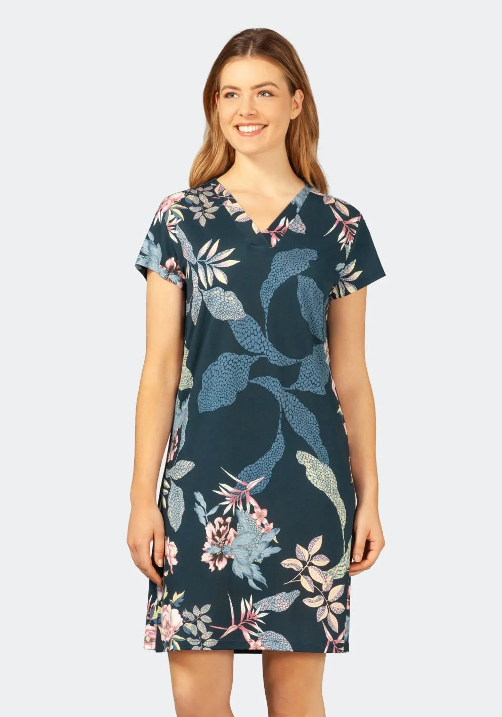 Sleepshirt mit Floralmuster - 45657-609-36/38 - Hajo Mode