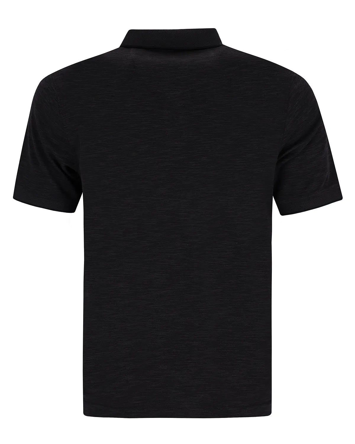 Schlichtes, schwarzes Kurzarm-Shirt mit Rollkragenpullover.