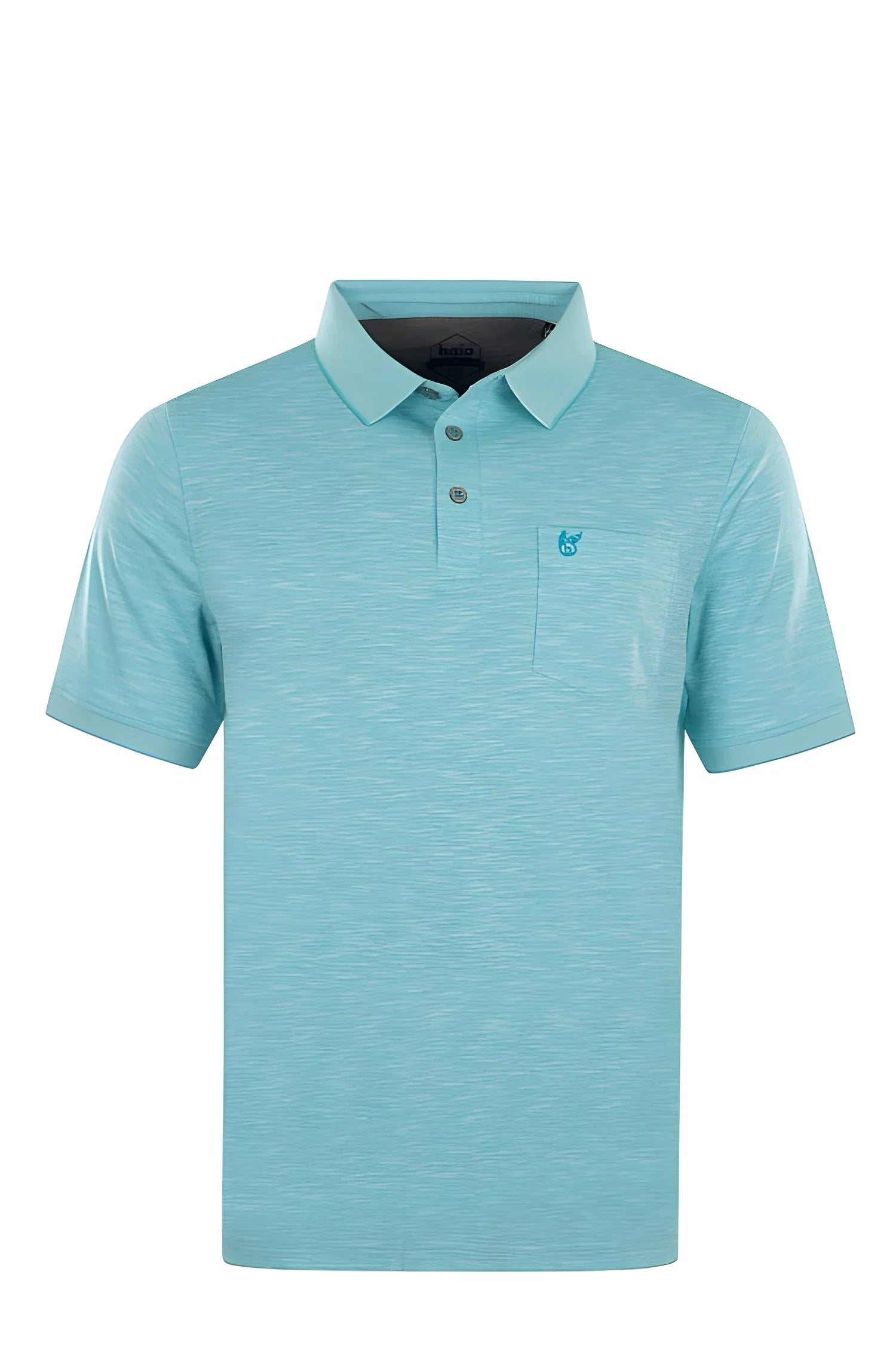 Mintgrünes Poloshirt mit einer kleinen Brusttasche.