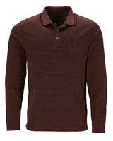 Gemustertes Herren-Poloshirt mit langen Ärmeln.