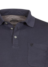Halo anthrazitfarbenes kurzärmeliges Herren-Poloshirt mit Tasche und Button-Down-Kragen.