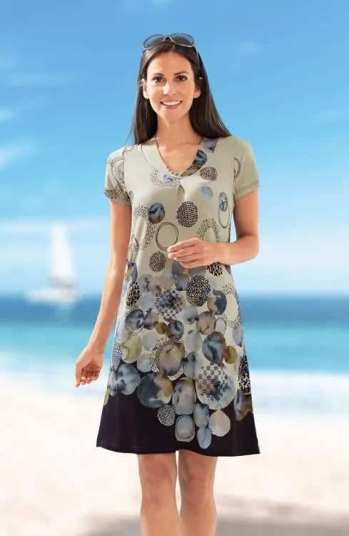 Strand-/Freizeitkleid mit graphischem Muster - 60157-283-S - Hajo Mode