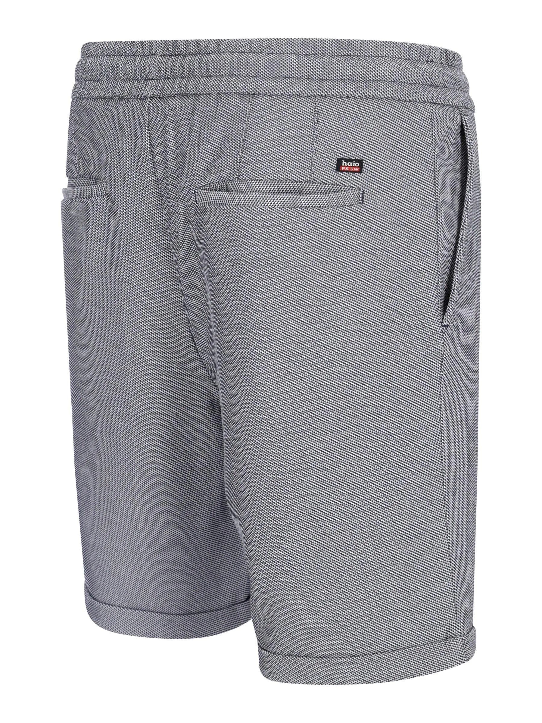 Strukturierte Bermudashort mit Elasthan, grauer Struktur und Gummibund