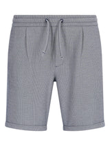 Graue strukturierte Bermudashorts mit Kordelbund und gerollten Säumen