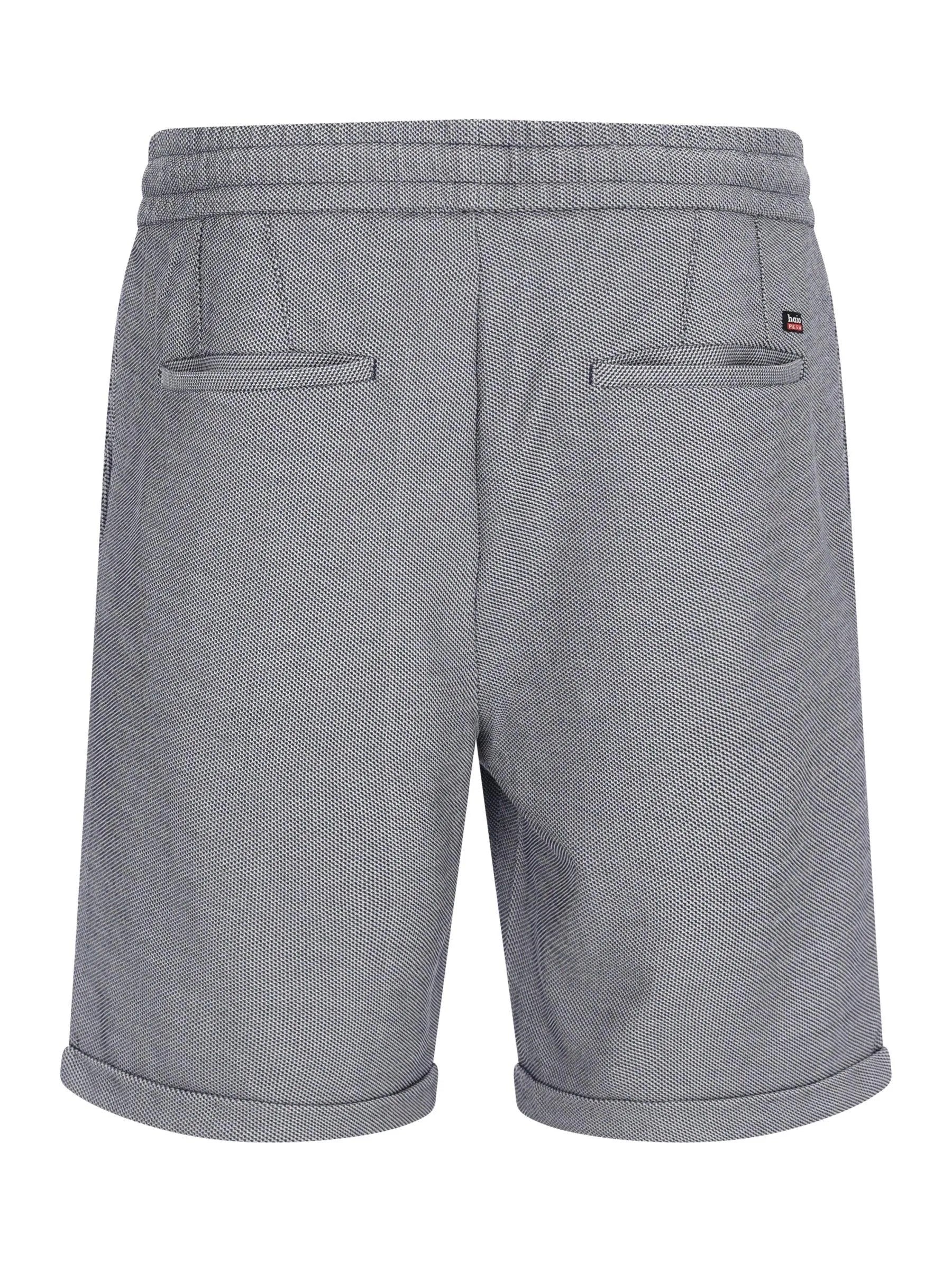 Strukturierte Bermudashort mit Elasthan, Grau, Struktur, gerollte Säume, Seitentaschen
