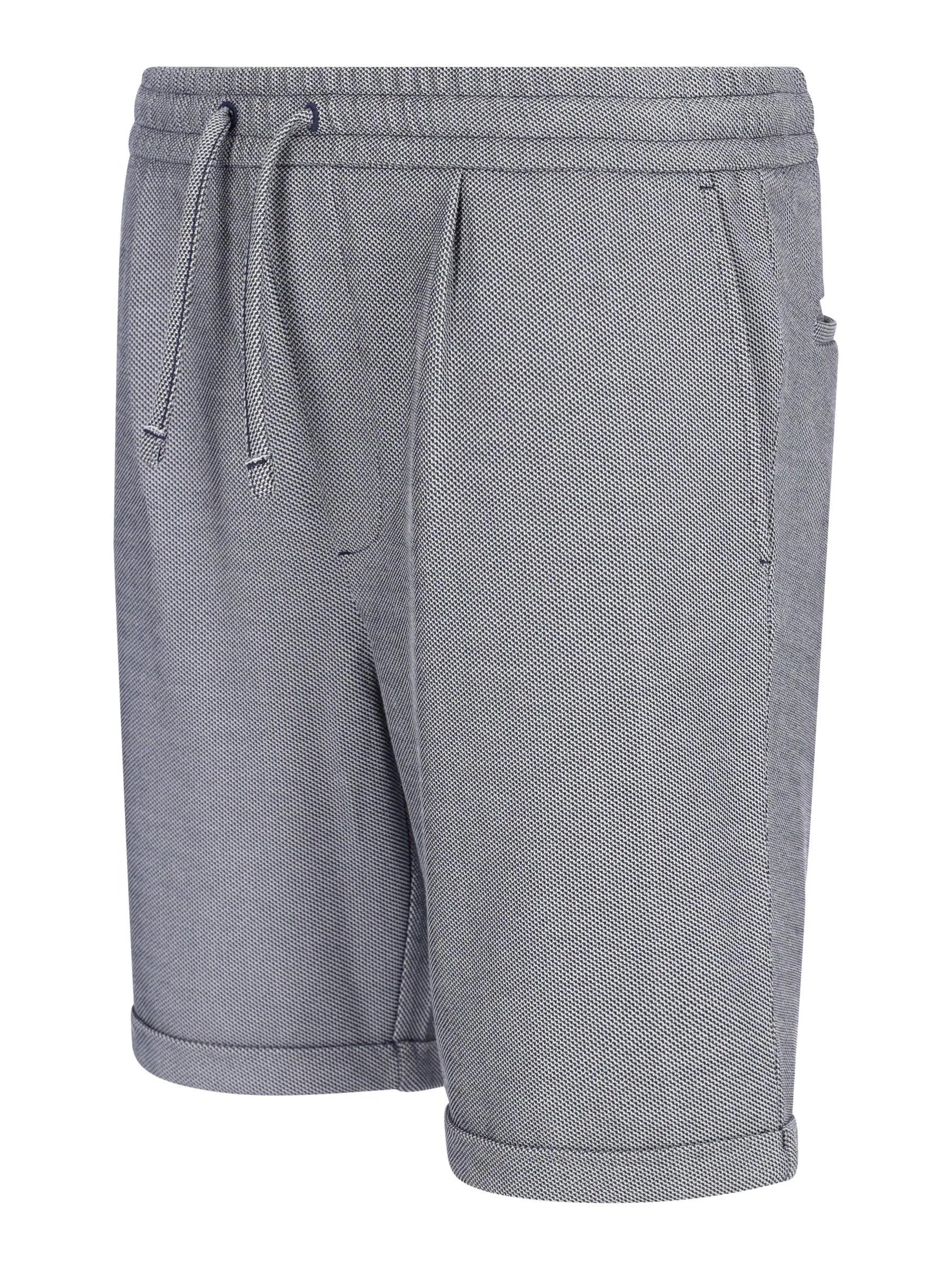 Graue strukturierte Bermudashorts mit Kordelbund, Seitentaschen und Elasthan
