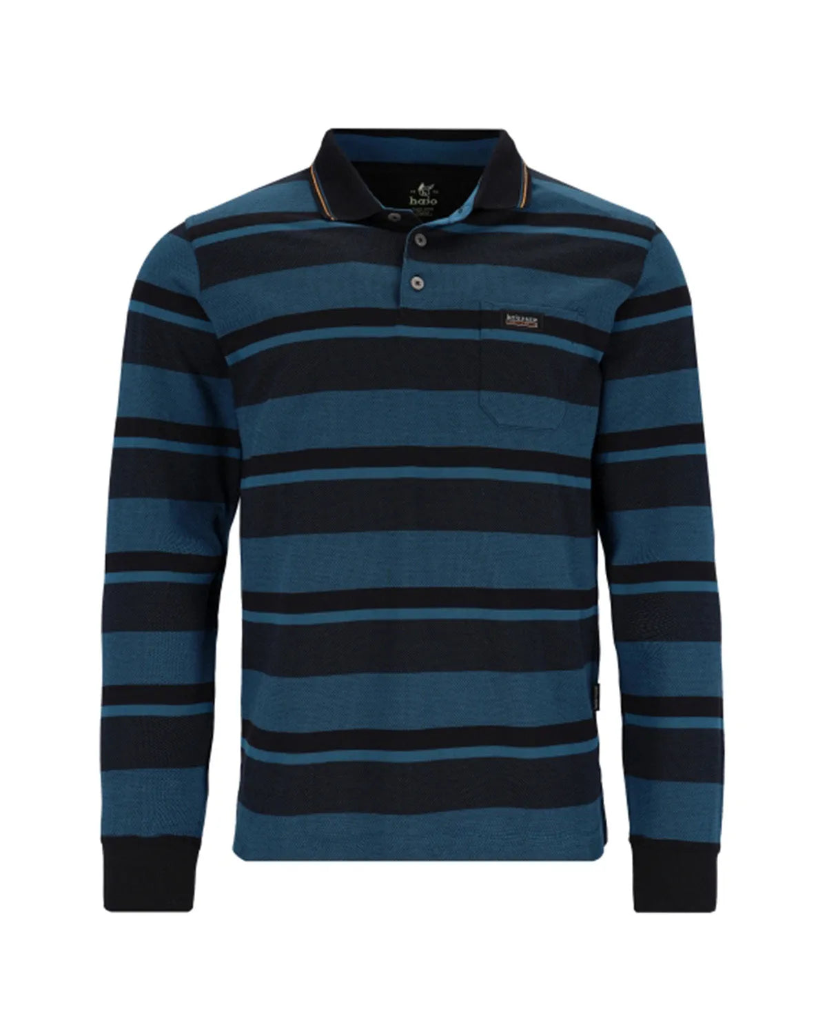 strukturiertes Poloshirt mit Flachstrickkragen - 27636-612-48 - Hajo Mode