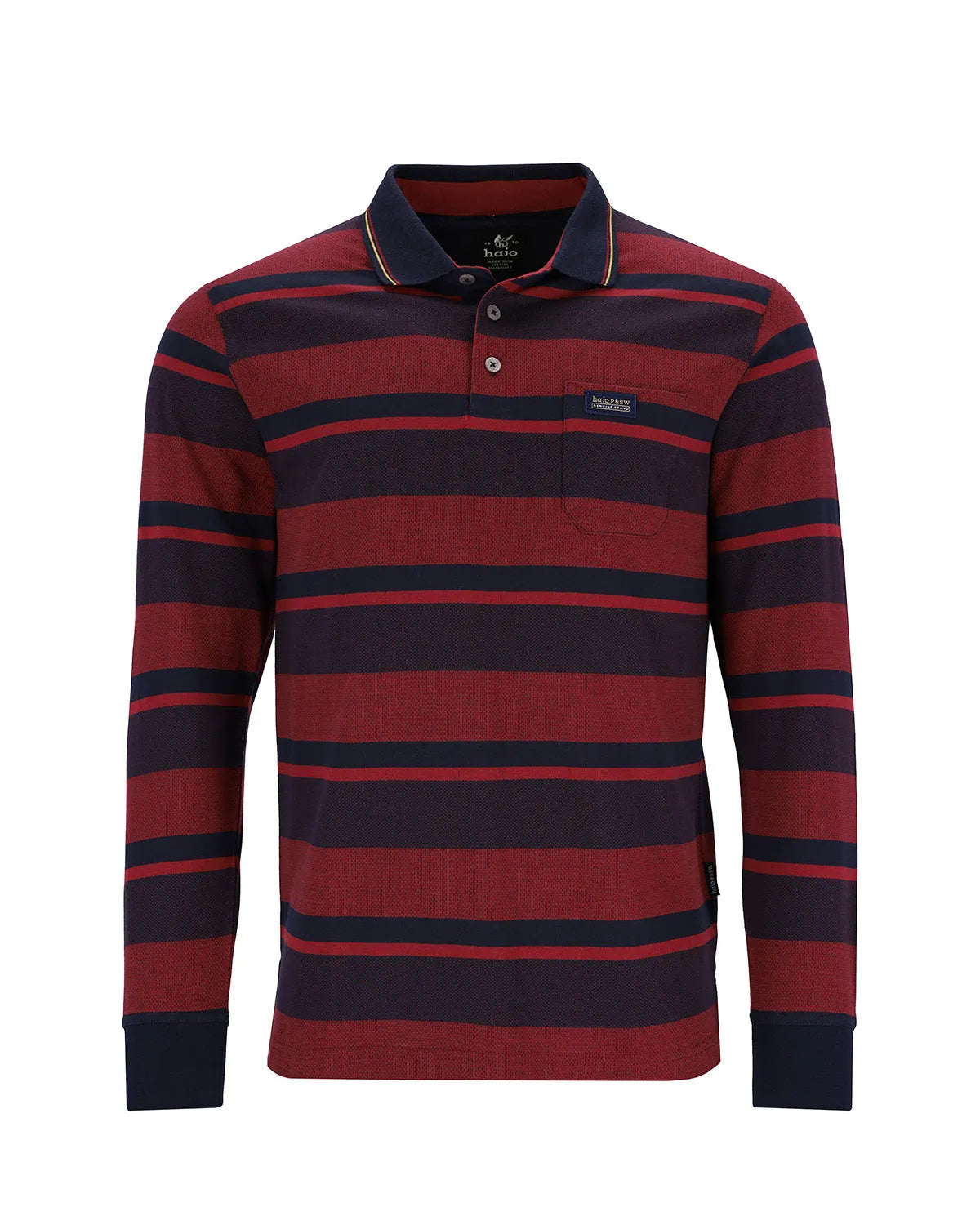 strukturiertes Poloshirt mit Flachstrickkragen - 27636-302-48 - Hajo Mode