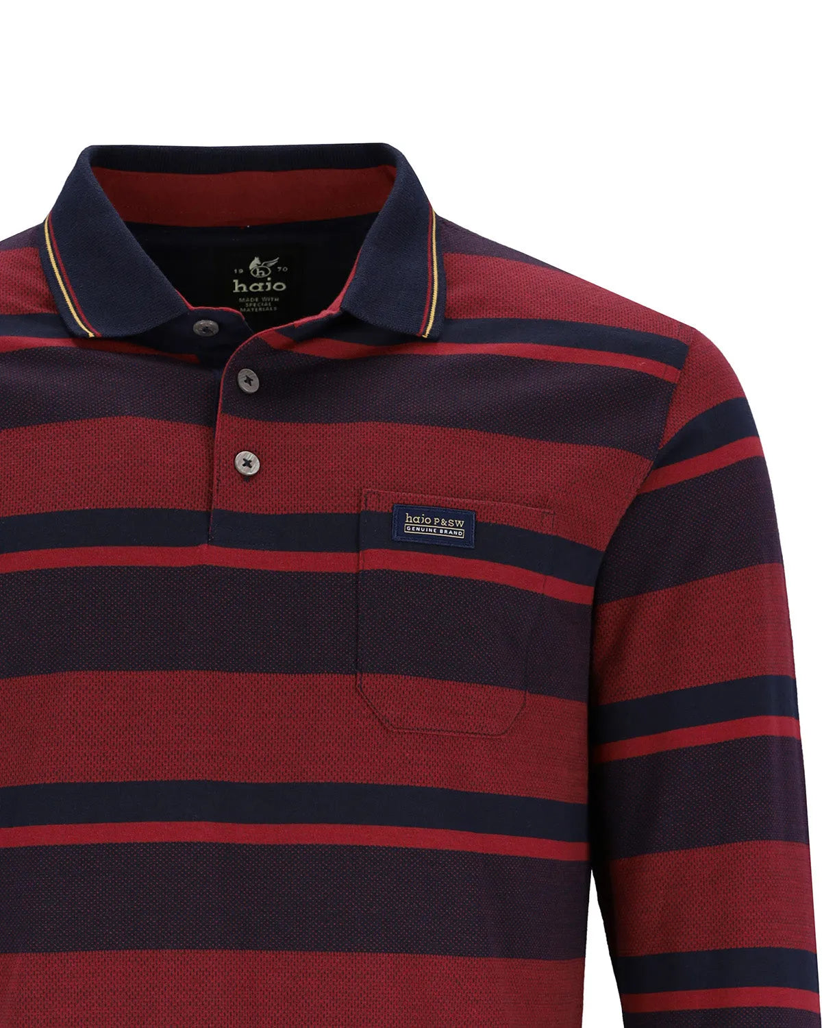 strukturiertes Poloshirt mit Flachstrickkragen - 27636-302-48 - Hajo Mode