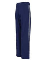 Marineblaue Adidas Sweathose weite Form mit weißen Streifen