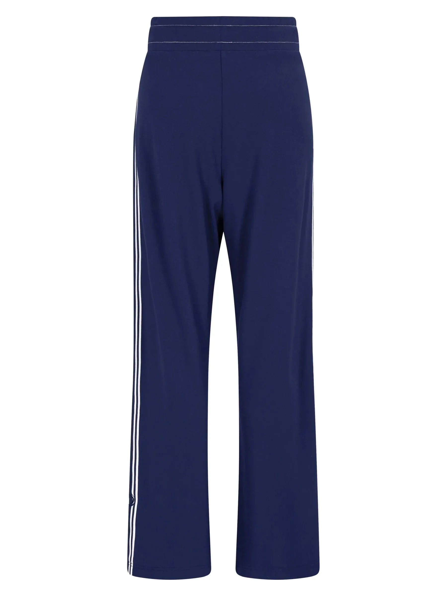 Marineblaue weite Sweathose mit 3 weißen Streifen pro Bein