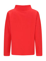 Heller roter Langarm-Rollkragenpullover Sweatshirt 1/1 Arm, glatte Oberfläche