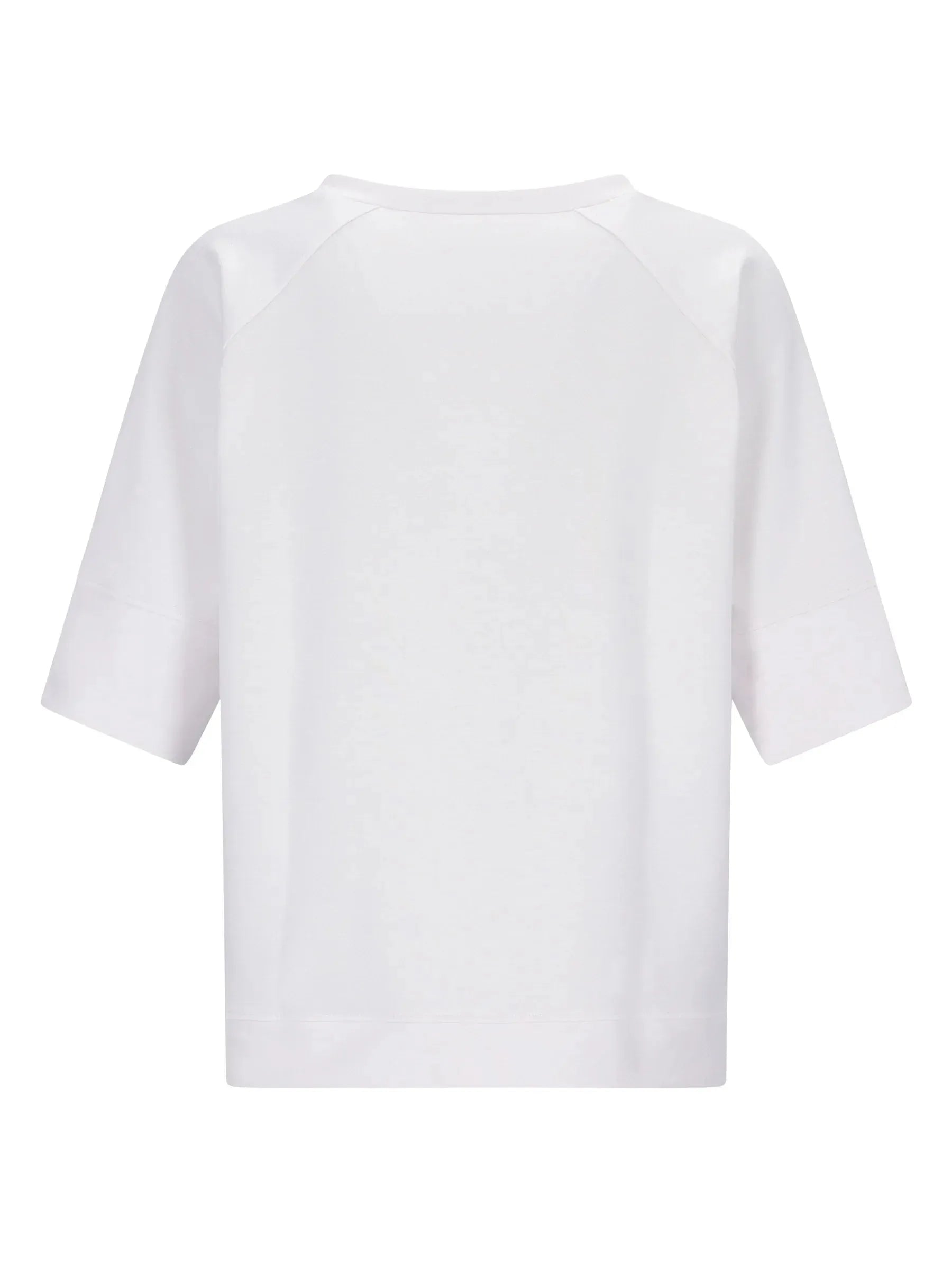 Weißes kurzärmeliges T-Shirt mit entspannter Passform und Raglanärmeln