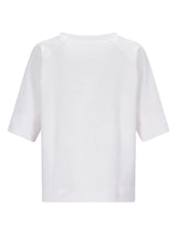 Weißes kurzärmeliges T-Shirt mit entspannter Passform und Raglanärmeln