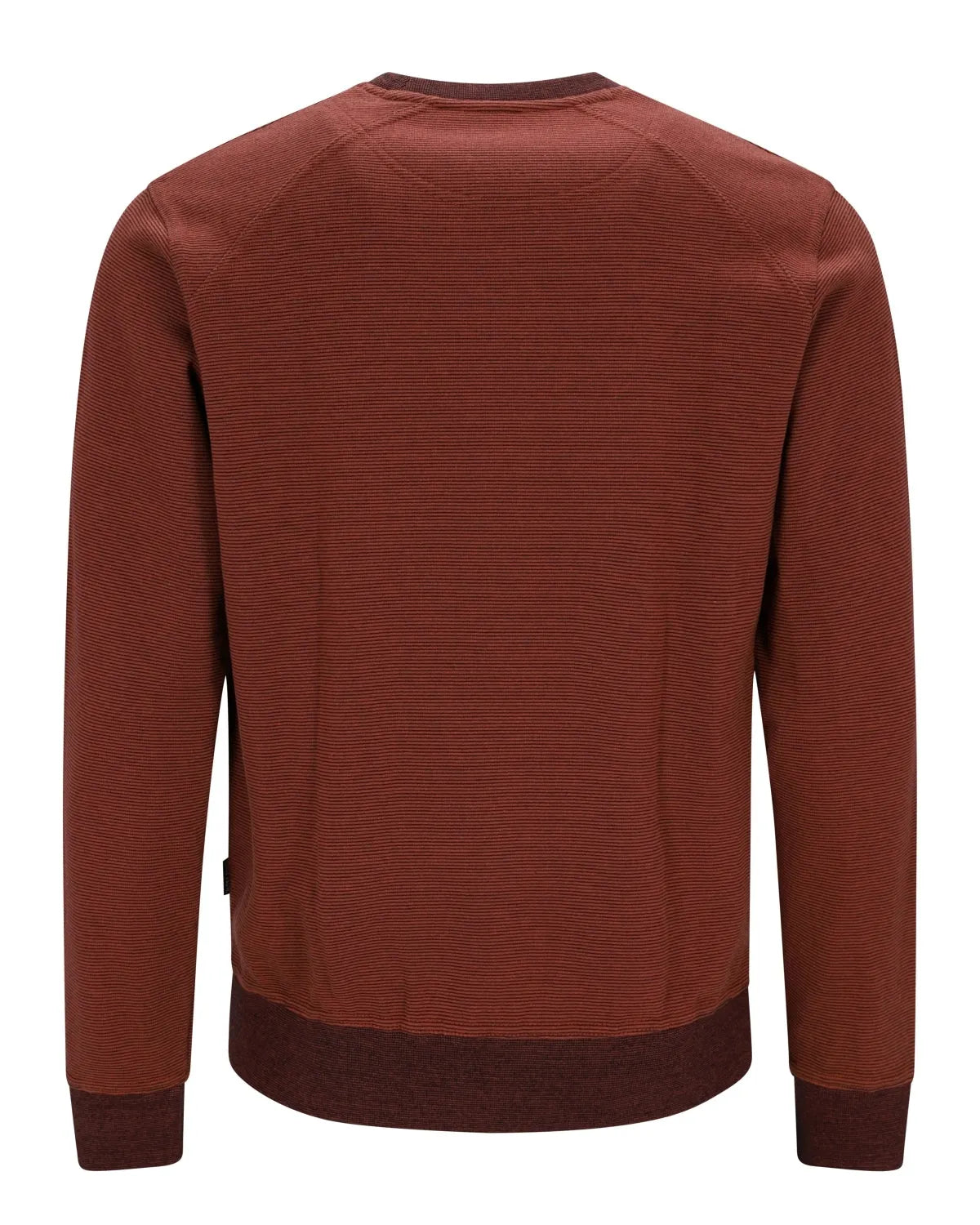 Kastanienbraunes langärmeliges Sweatshirt mit Raglanärmeln und gerippten Bündchen und Saum.