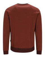 Kastanienbraunes langärmeliges Sweatshirt mit Raglanärmeln und gerippten Bündchen und Saum.