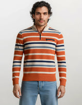 Männer Pullover Multicolorstreifen langarm orange crem navy stay fresh Qualität