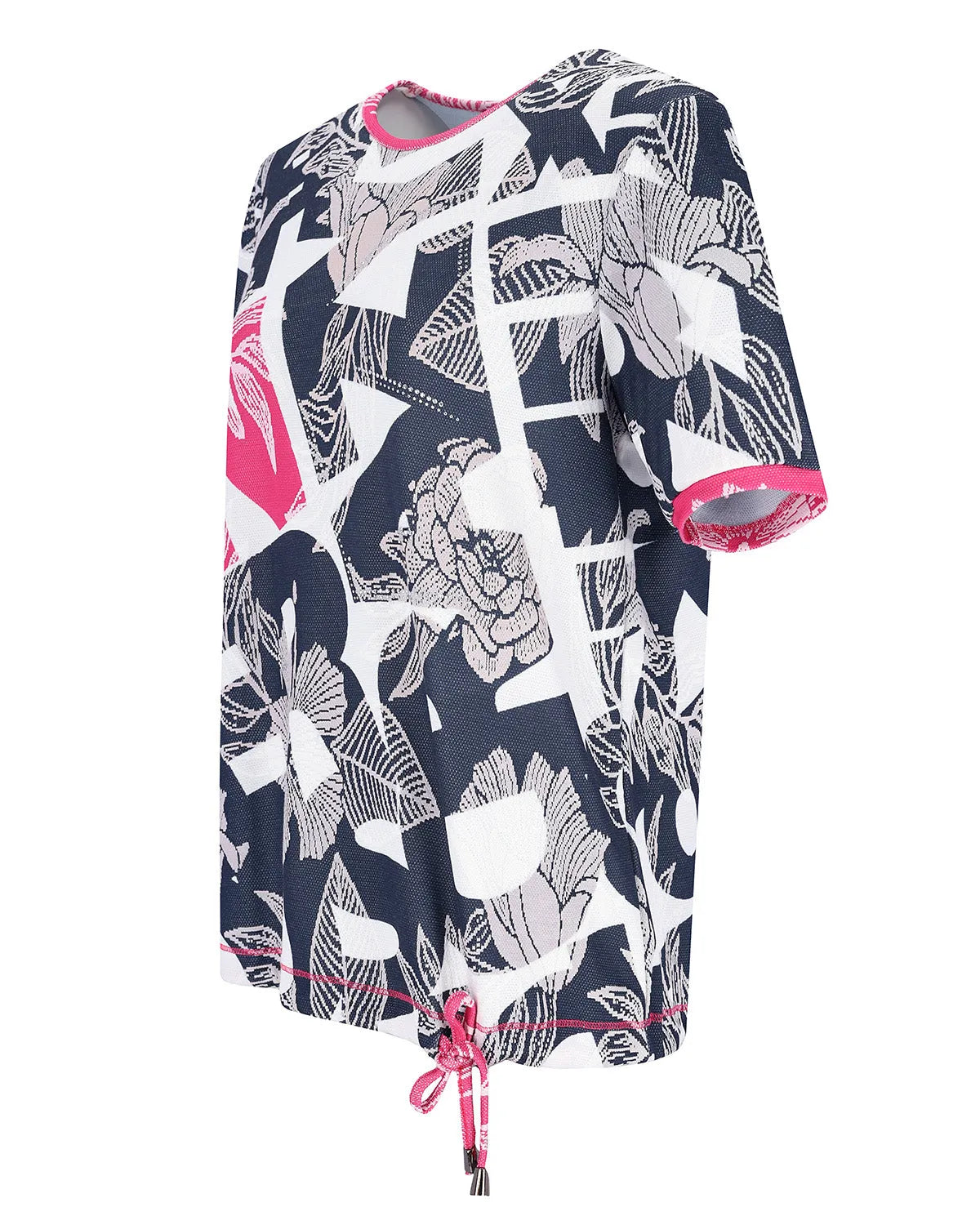 Sweatshirt Jacquard 1/2 Arm Blouson-Style - 19795-990-36 - Hajo Mode