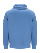 Hellblaues Hoodie mit hohem Kragen und Kordelzug, aus weichem Baumwollstoff
