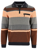 Sweatshirt mit Zip und Pfauenauge-Streifen - 27474-332-50 - Hajo Mode