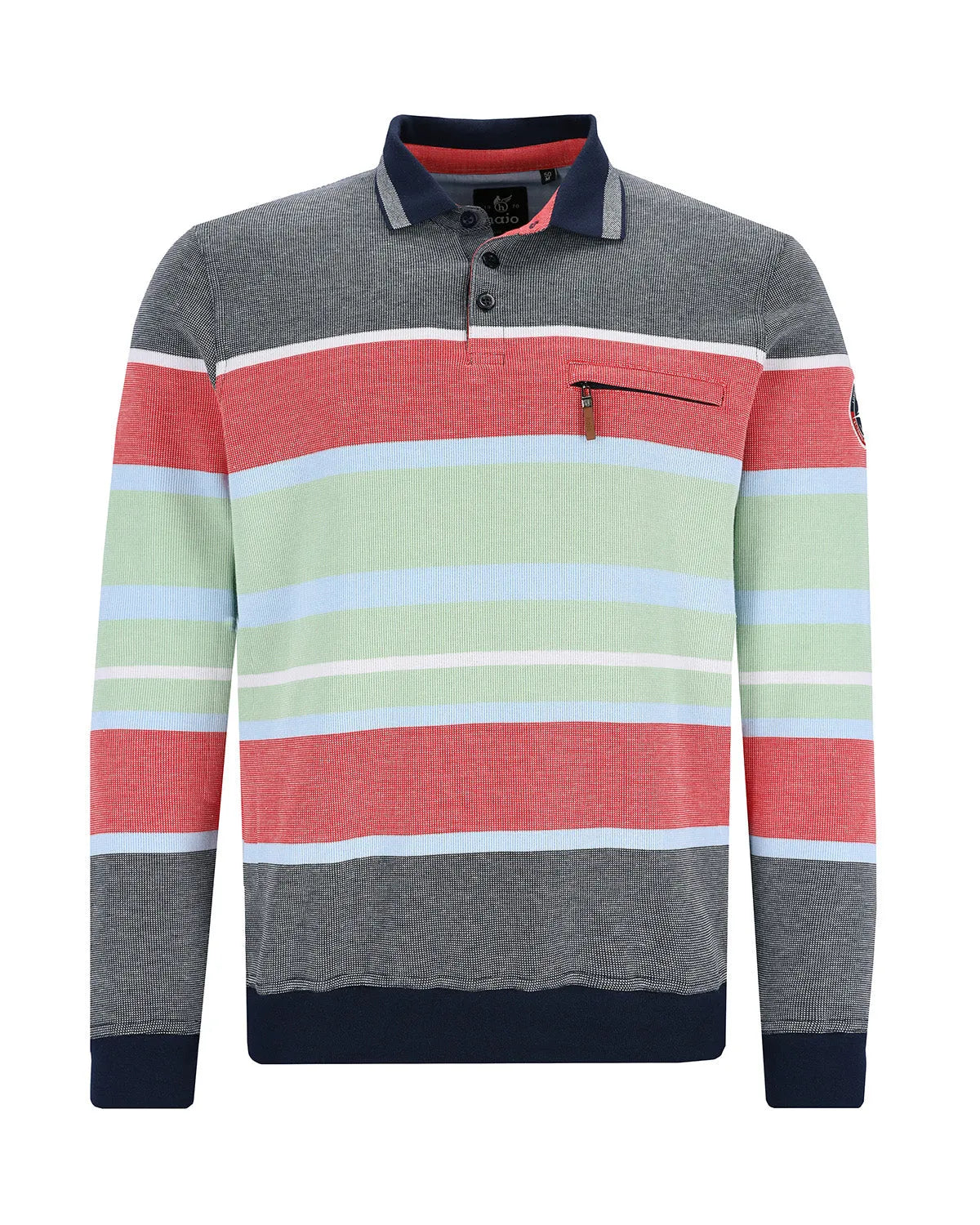 Sweatshirt mit Zweitonringel allover - 27561-990-48 - Hajo Mode