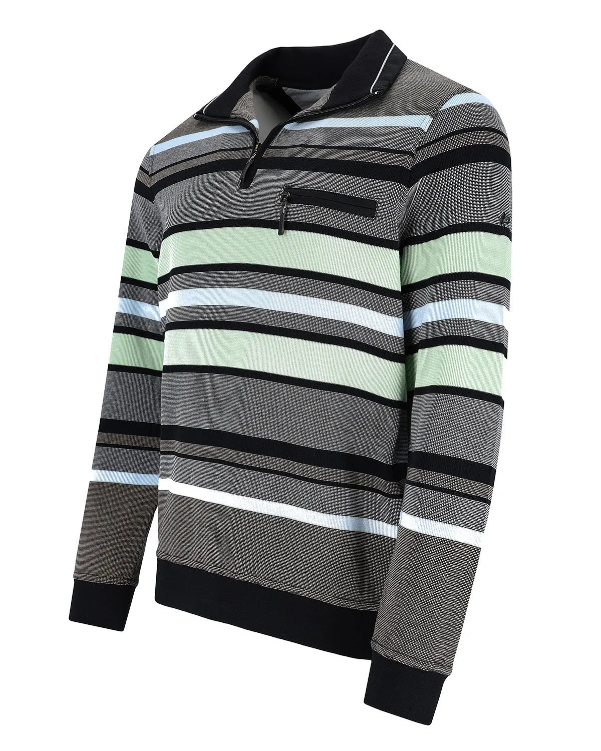 Sweatshirt mit Zweitonringel allover - 27560-990-48 - Hajo Mode
