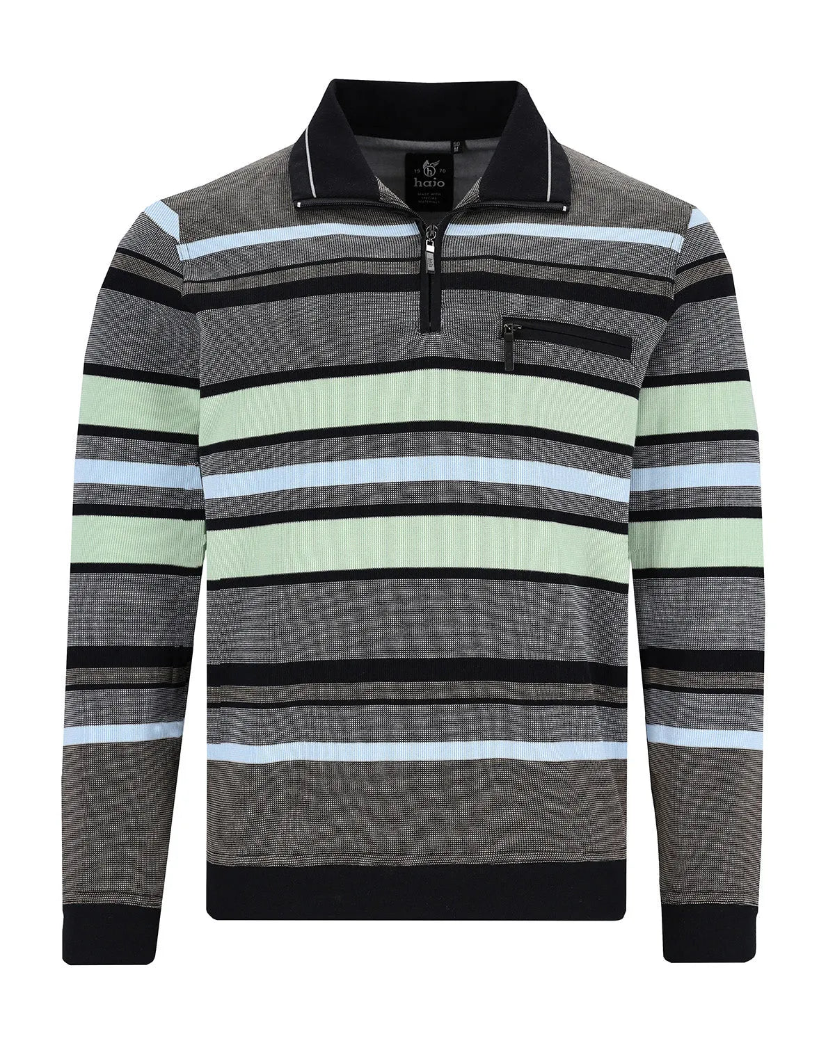 Sweatshirt mit Zweitonringel allover - 27560-990-48 - Hajo Mode