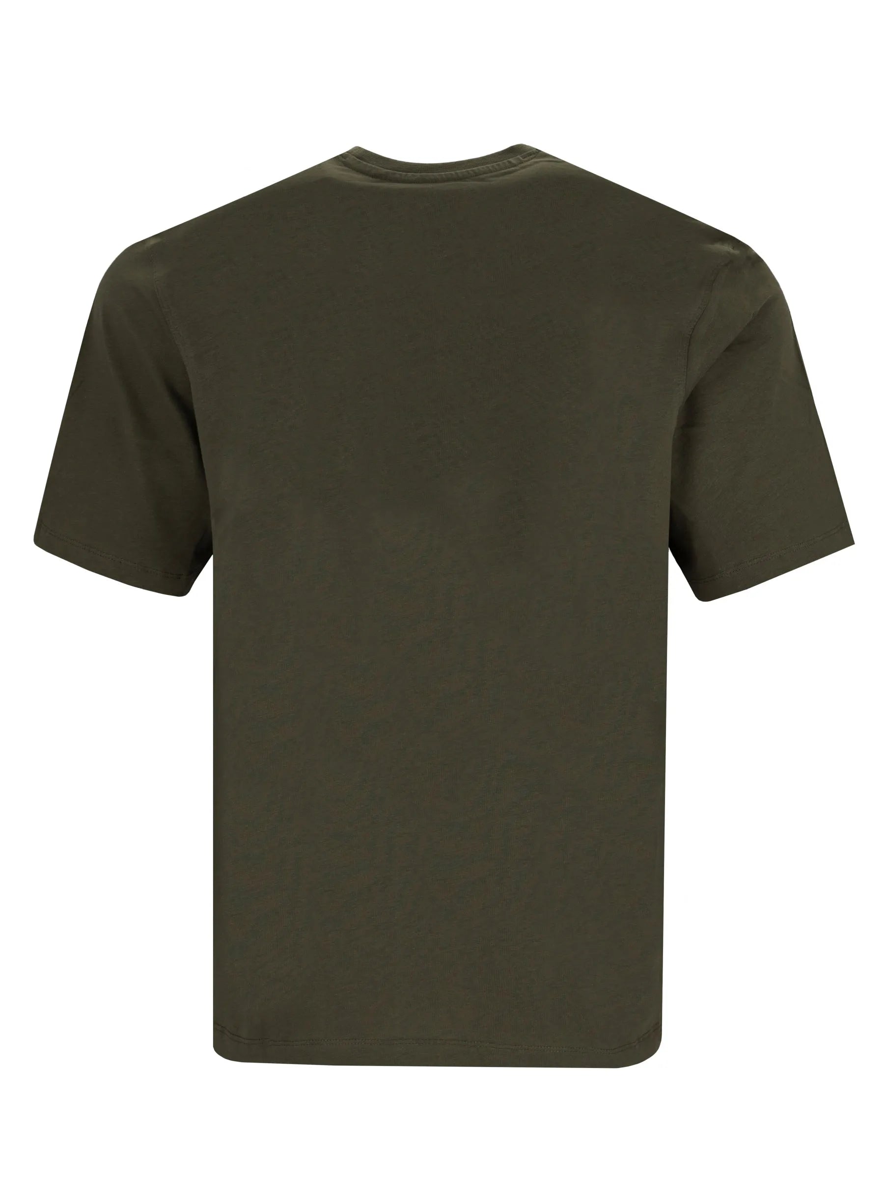 Olivegrünes kurzärmeliges t-shirt mit rundhals aus baumwolle für den alltag