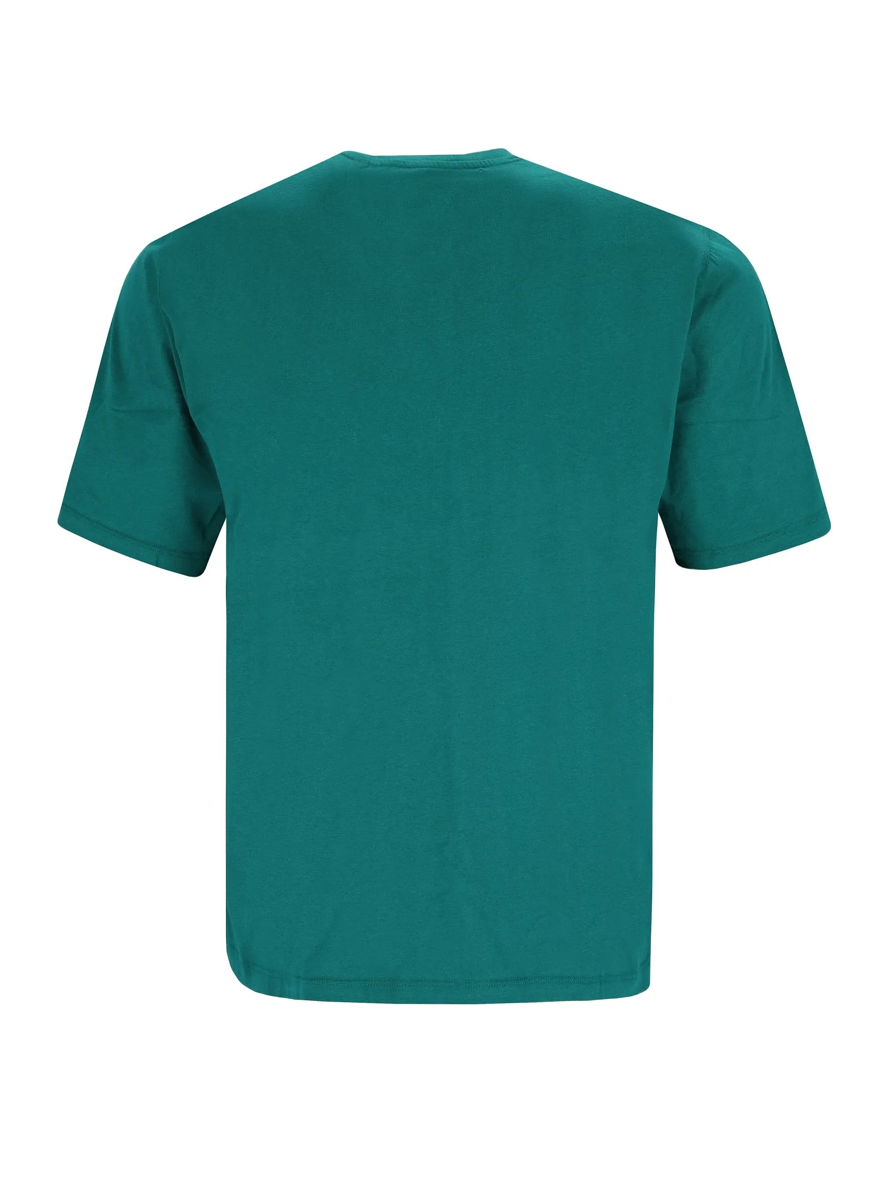 T-shirt mit rundhals in teal aus baumwolle mit kurzen ärmeln und einfachem rundhalsausschnitt