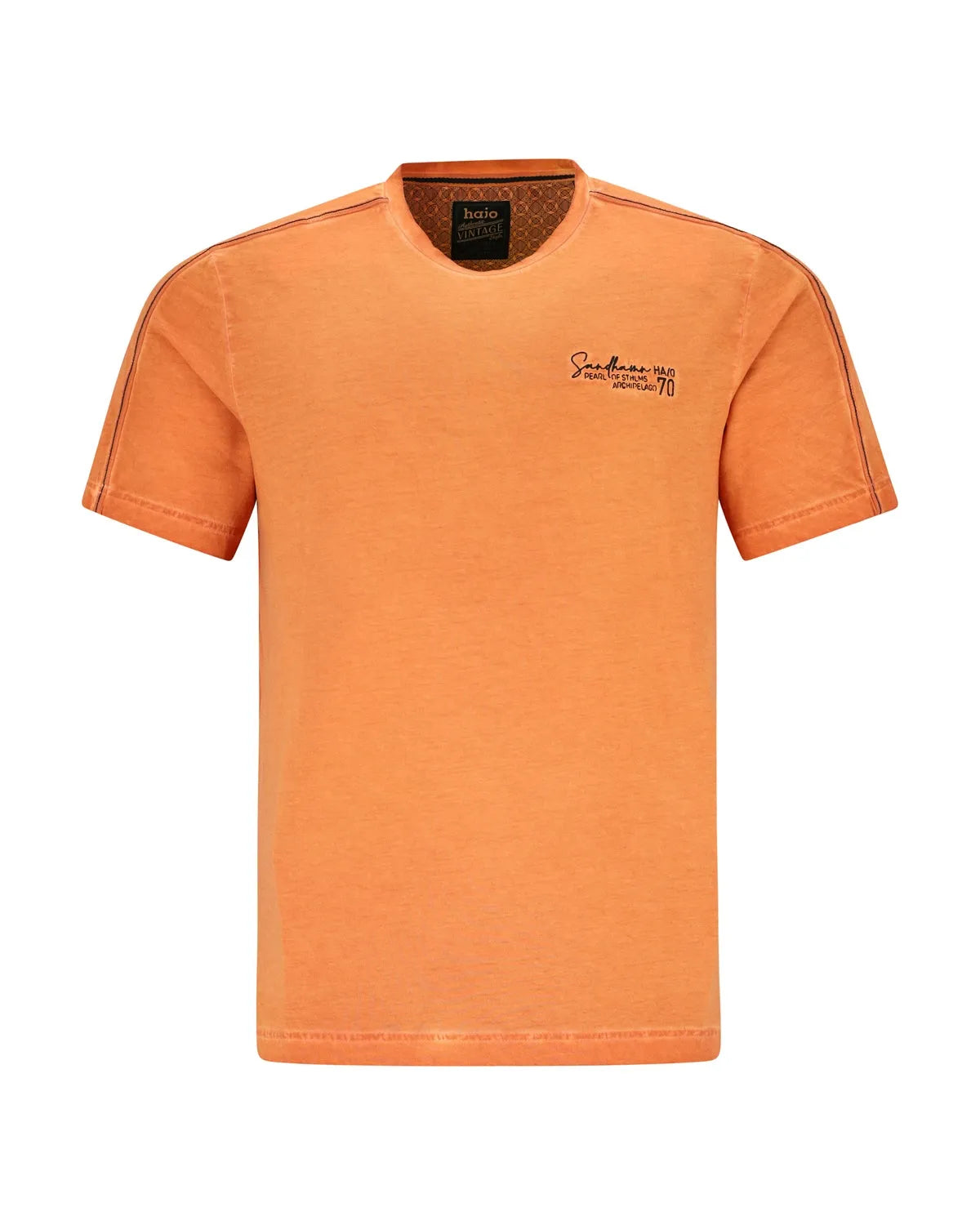 T-Shirt mit Rundhals in gewaschener Optik - Hajo Mode