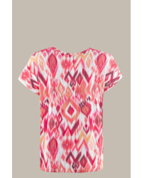 Damen Shirt Blousonform Ikat-Print Melone-44